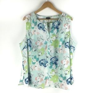 Talbots Size 20WP Sleeveless Printed Blouse
